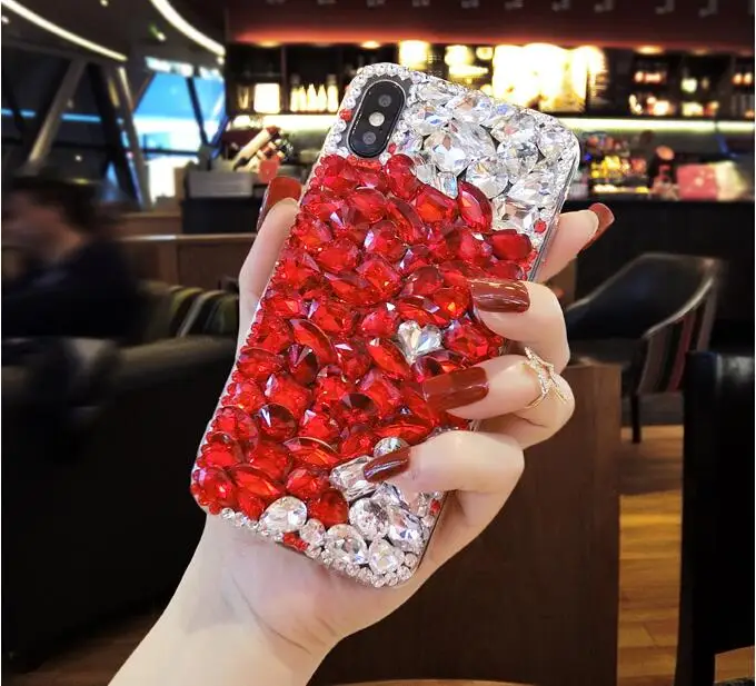 Украшения Стразы с кристаллами и бриллиантами мягкая задняя часть для SamsungA3 A5 A7