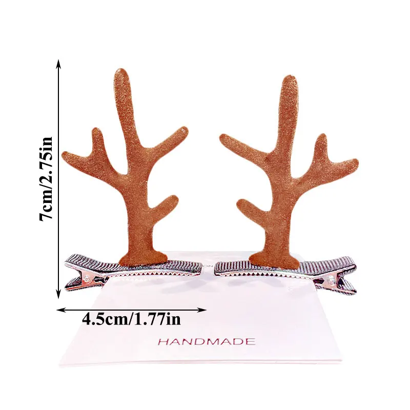 

Christmas Hair Clips Girls Cute Cartoon Antlers Hairball Hairpins Sweet Hair Ornament Fashion Children Xmas Hair Accessories