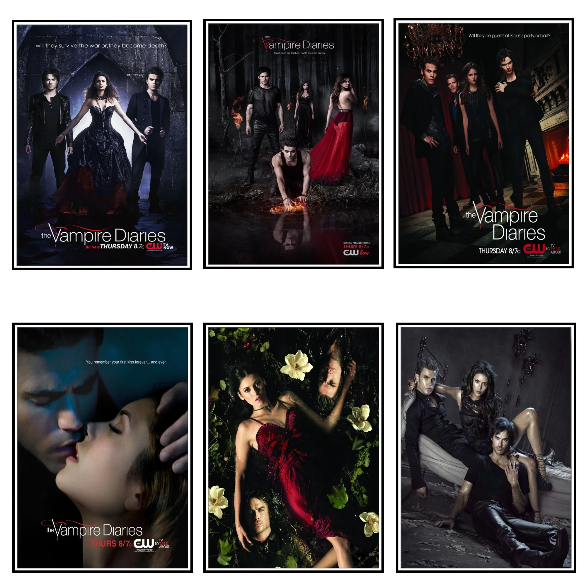 Плакат дневников вампира глянцевая бумага печать высокой четкости хорошее