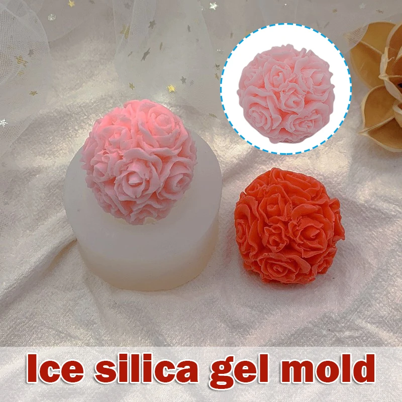 

NEW 3D Flower Ball Candy Mold Candle Mold Food Grade BPA Free Cake Decorating Silicone Jello Sugar Chocolate Fondant Mould