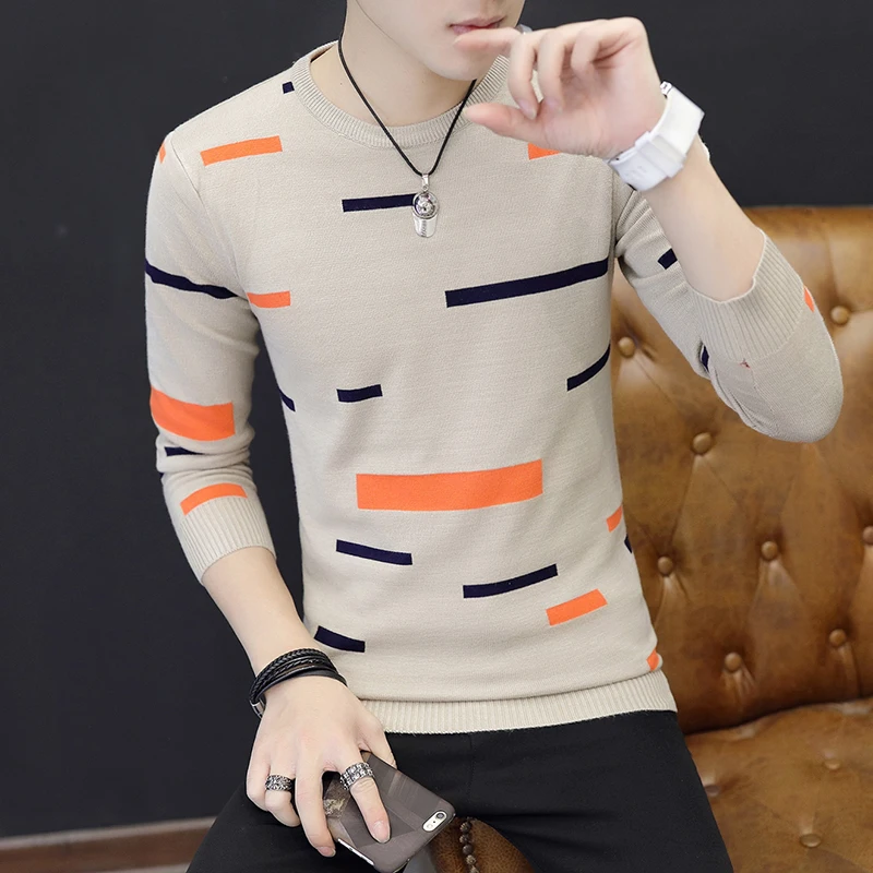 Зимний мужской свитер молодежная Базовая рубашка красивый на весну и осень