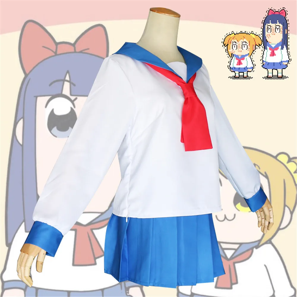 Поп-команда Epic Косплей Poputepipikku Popuko Pipimi костюм моряка Школьная форма платье