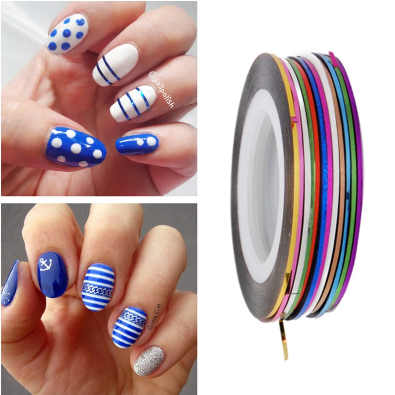 1 мм клейкая лента для наращивания ногтей переводная наклейка разноцветные