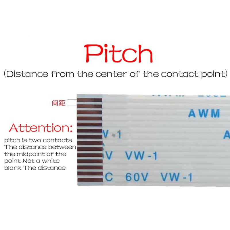 AWM 20624 80C 60V VW-1 FFC FPC Câble гибкий Plat 0 5 мм/1 мм 36P/37P/38/39P/40P 100 мм/200 мм/300 мм/500 мм/1000 мм/1500