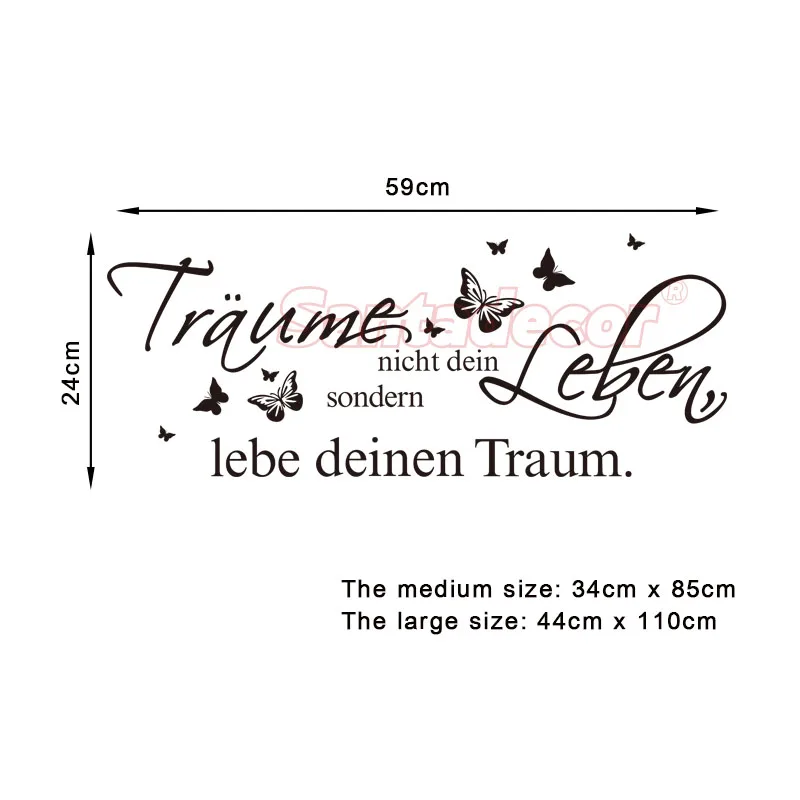 Немецкие наклейки Цитата траеум и Леб виниловые настенные настенный плакат