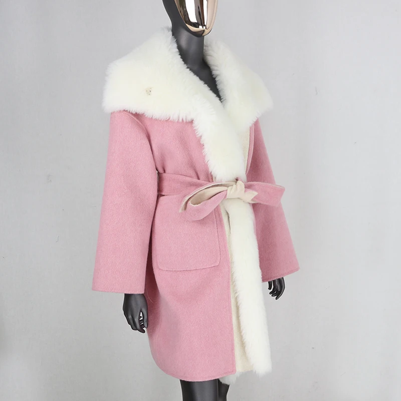 Женское свободное кашемировое пальто BLUENESSFAIR уличная куртка с поясом и