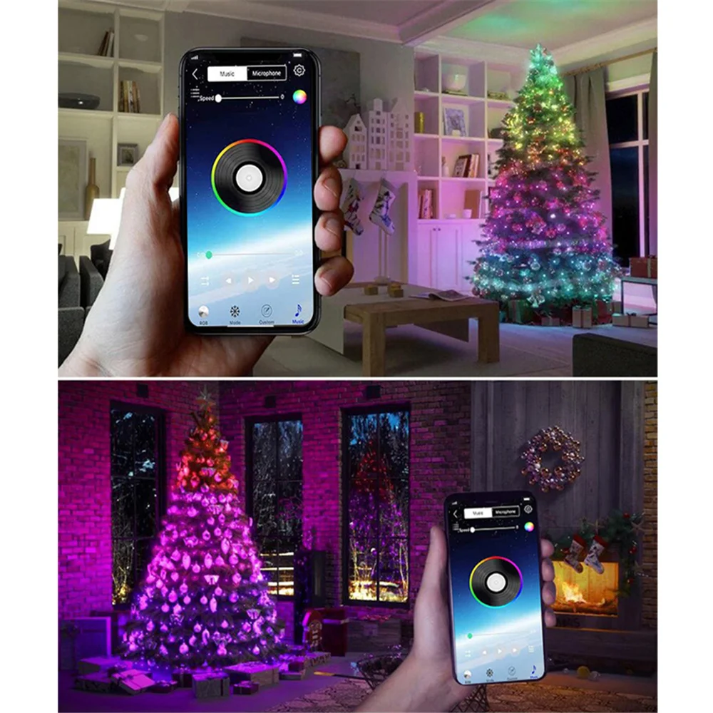 LED String Lights USB Bluetooth App Control Lamp Waterproof Outdoor Fairy for New Year Christmas Tree Decor | Освещение