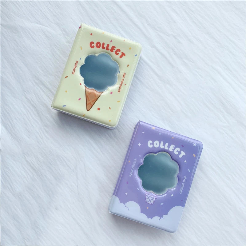 

40 Pockets 3 Inch Photo Album Cute Ice Cream Pattern Photocard Holder Cartoon Hollow Instax Mini Album Card Photocard ID Holder