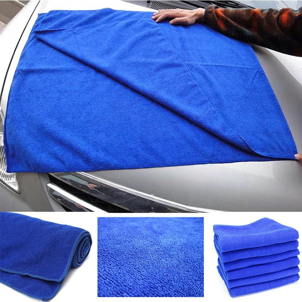 Blue Large Microfibre Cleaning Auto Car Detailing Soft Cloth