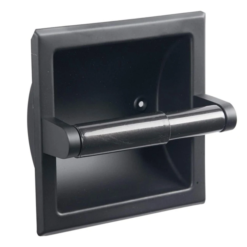 

Recessed Toilet Paper Holder,Contemporary Hotel Style Wall Toilet Paper Holder - Recessed Toilet Tissue Holder Black