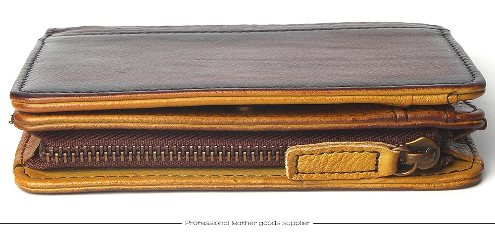 Natural Leather RFID Blocking Men's Top Layer Leather Brushed Wallet Handmade Retro Wallet Pure Leather Leather Coin Purse