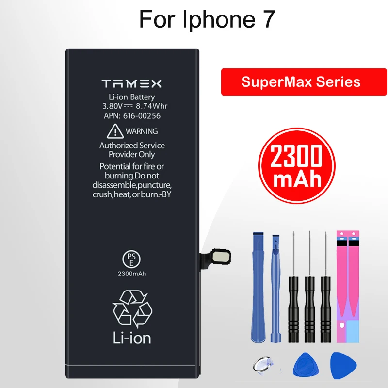 

Tamex Battery For iPhone 7 Original Real Capacity Bateria Rechargeable Mobile Phone Replacement Batterie + Tools