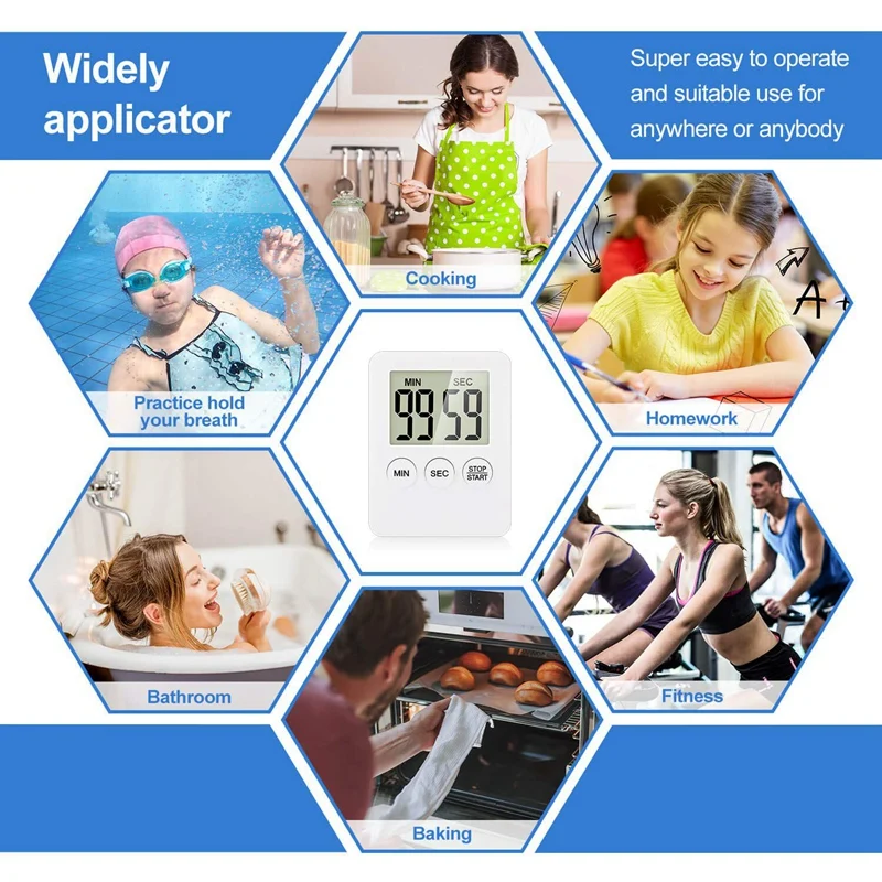 

Digital Kitchen Timer,with Alarm Function,Counting and Countdown Functions,Suitable for Cooking,Fitness, Learning 9 Pcs