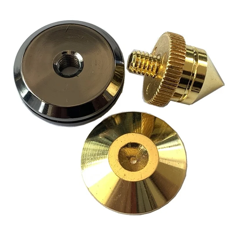 

New Gold Speaker Spike with Floor Discs Stand Foot Cone Isolation Spikes Non-slip DOM668