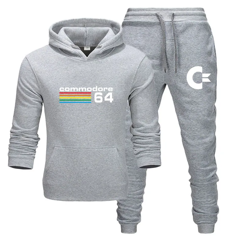 Commodore 64 мужская спортивная одежда наборы 2019 осень зима с капюшоном толстый