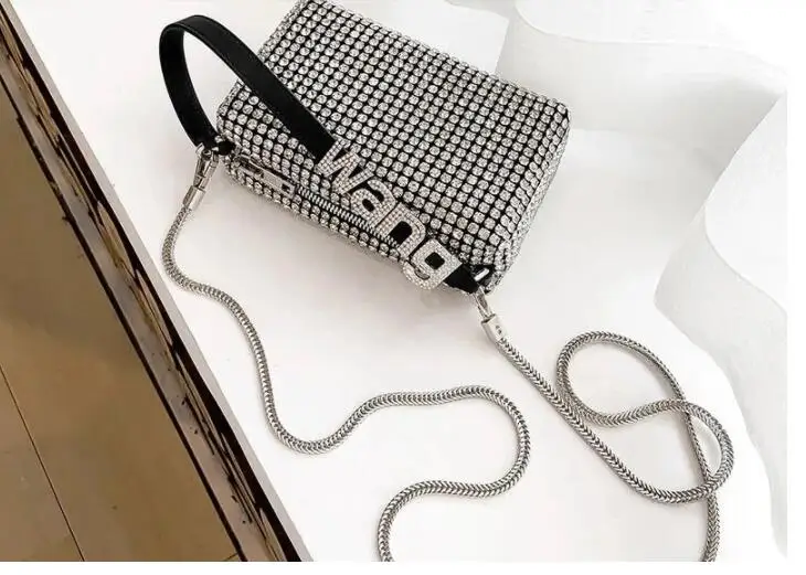 

Women Diamond Hobo-bag for 2021 Female Clutch Design Brand Luxury Shoulder Bags Handbag Leather PU Shiny Hobo-bag Messenger Bag