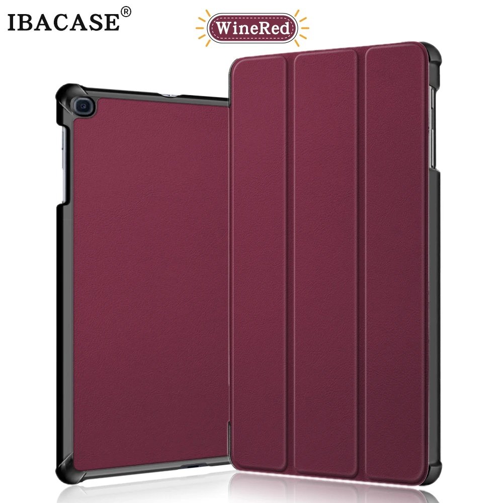 WineRed Чехол для samsung galaxy Tab A 10,1 SM-T510 T515 чехол для планшета Роскошный PU чехол Модный цветной кожаный чехол с рисунком - Цвет: WineRed