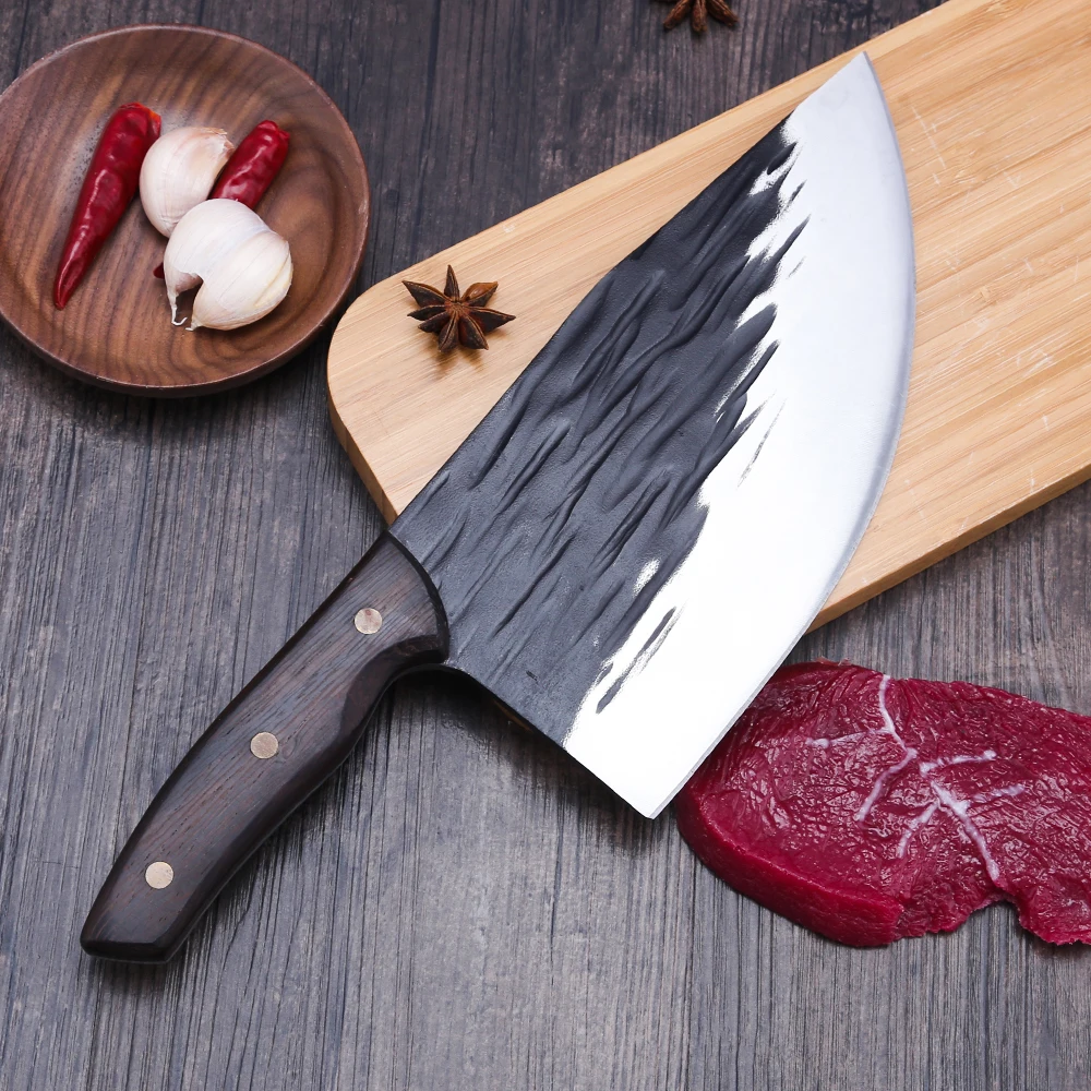 

Кованый кухонный нож ручной работы 8 дюймов для мясника шеф-повара для забоя домашней птицы нарезка нарезки измельчитель инструмент для кем...