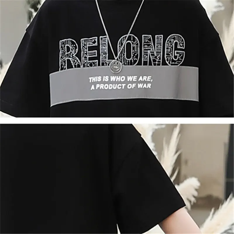 

2 Pcs Children Summer Clothes Set Boys T Shirt+Pants Reflective Sports Suits 6 8 10 12 13 14Years Kids Clothing Casual Tracksuit