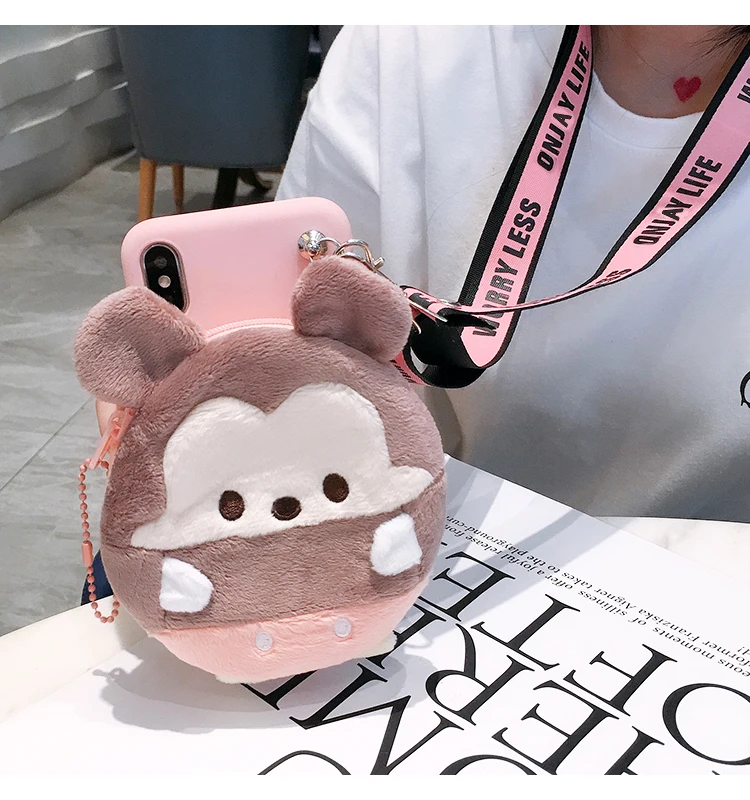 3D Furry Wallet Lanyard Phone Case for Samsung Galaxy A5 A6 A7 2018 A8 PLUS A9 2019 J4 J7 J8 A750 Soft Back Cover | Мобильные