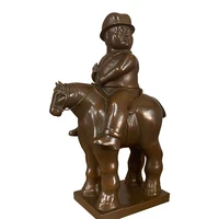ivorique famous botero bronze reproduction bronze fat man riding on fat horse statue sculpture fat man on horse figuriens collec