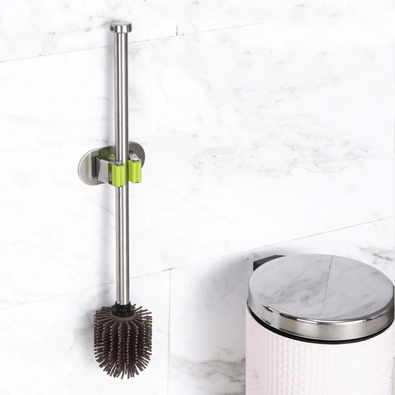 

Toilet Brush Silicone Heads Stainless Steel Handles Replacement Cleaning Tool OCT998