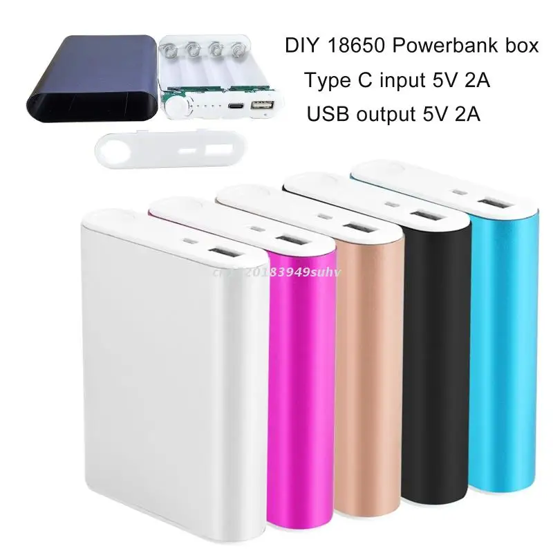 Сплав USB C Вход 5 в 2A выход 4x18650 DIY чехол для внешнего аккумулятора комплект