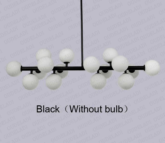Black without bulb Moden art подвесные светильники золото/черная волшебная фасоль g4 интерфейсные светильники для гостиной столовой магазин стеклянная Подвесная лампа 110-240 В - Цвет корпуса: Black without bulb