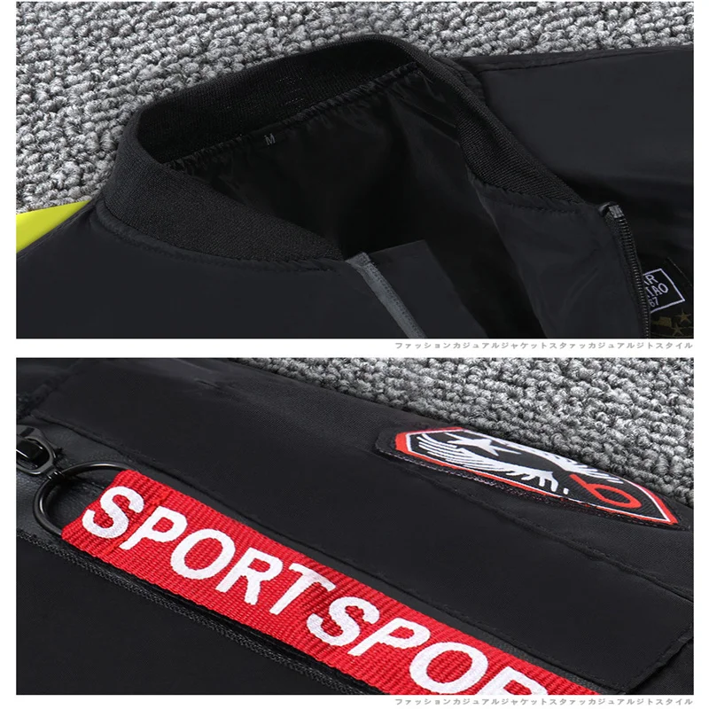 

Jacket Men's Spring and Autumn Trend All-match Jacket 2021 New Men's Jacket Loose Sportswear Casual Stand Collar Jacket