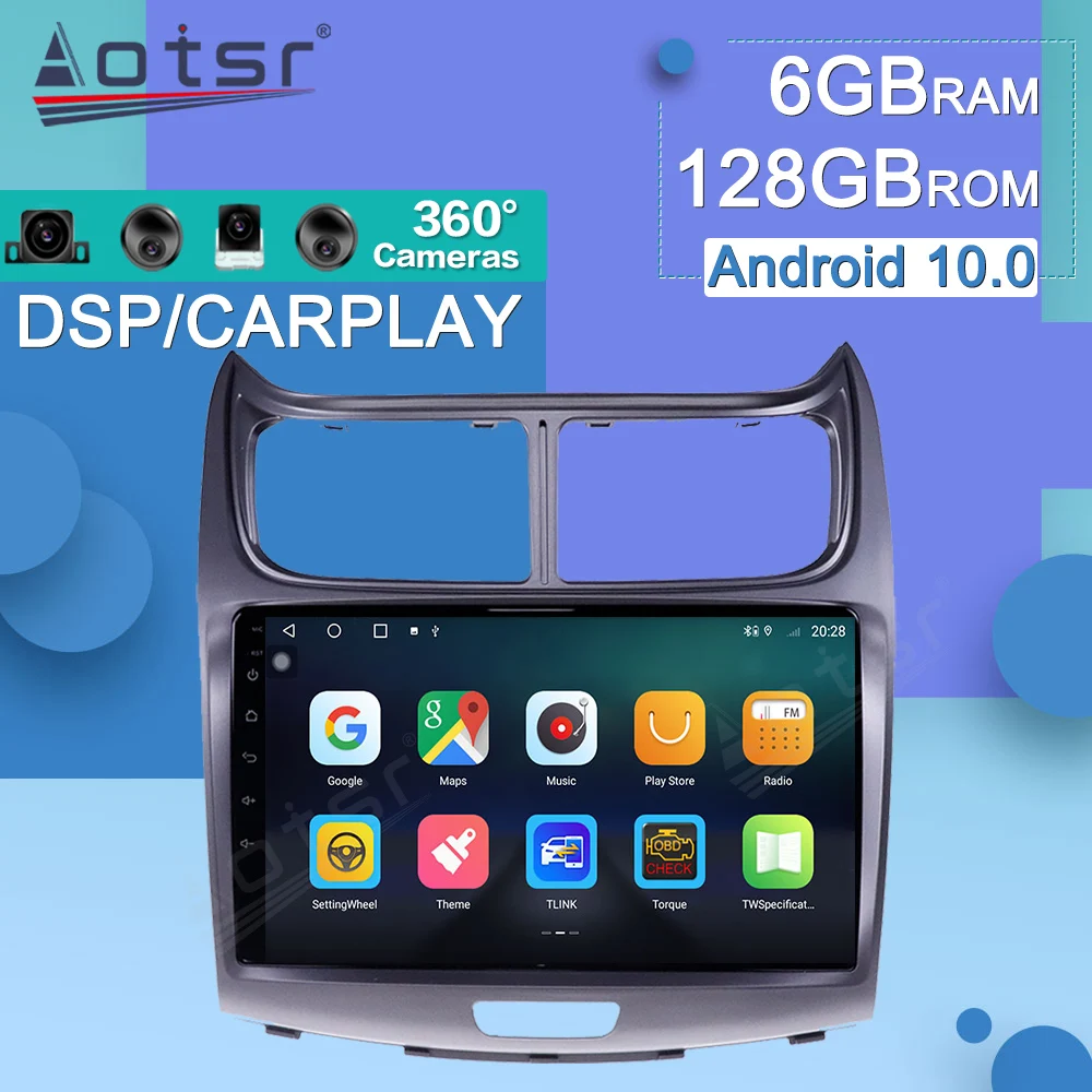 

Автомагнитола на Android 10 для Chevrolet Sail 2009-2017, мультимедийный видеоплеер с GPS-навигацией, стереоприемник 2 Din, головное устройство DSP