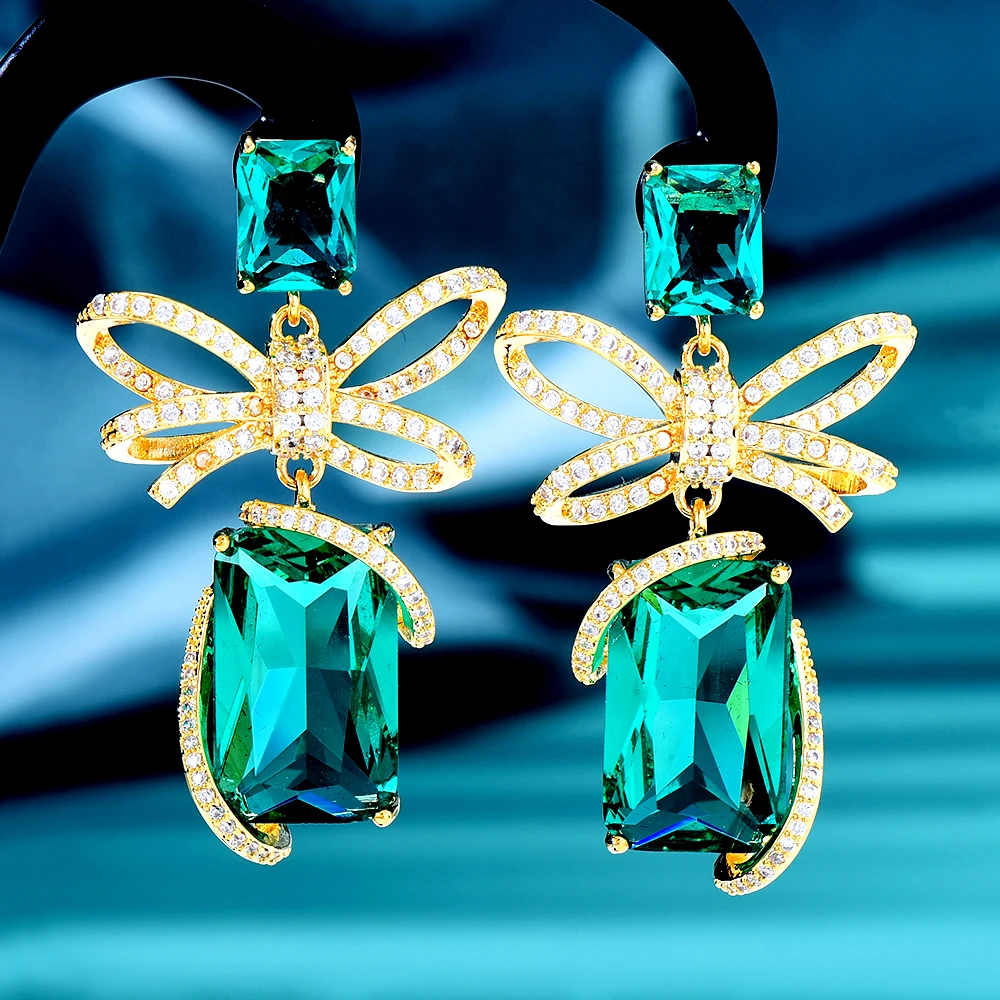 

Siscathy Fashion Square Cubic Zirconia Drop Earrings For Women Korean Trend Crystal Hanging Earring Female Wedding Party Jewelry