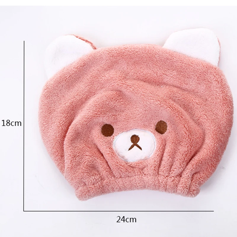

Cartoon Animals Coral Fleece Hair Turban Shower Cap Quickly Dry Hair Shower Hat Wrapped Towel Bathing Cap Bathroom Accessories