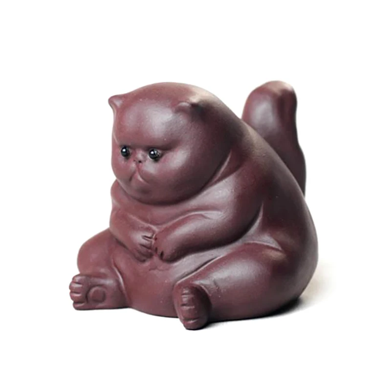 1 шт. керамические фигурки кошек из пурпурной глины |