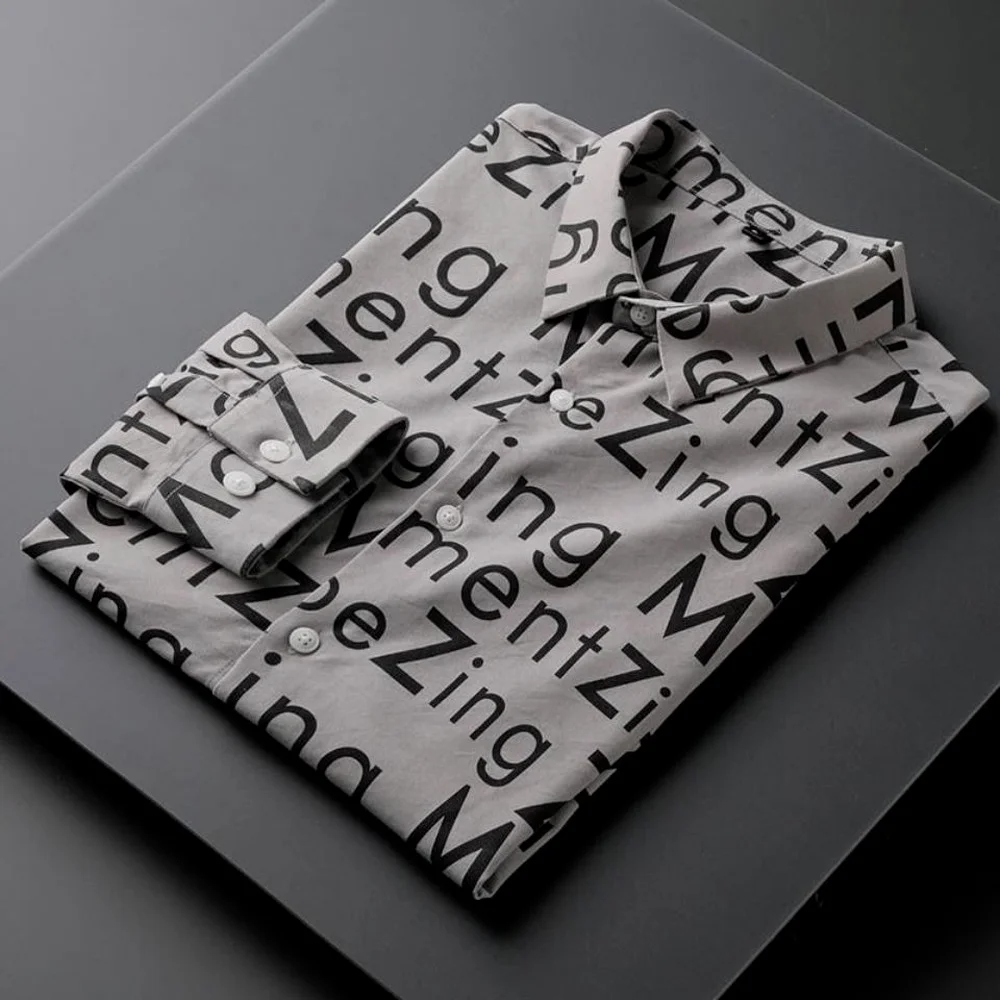 Рубашка мужская цвета хаки на пуговицах с длинными рукавами не требует глажки