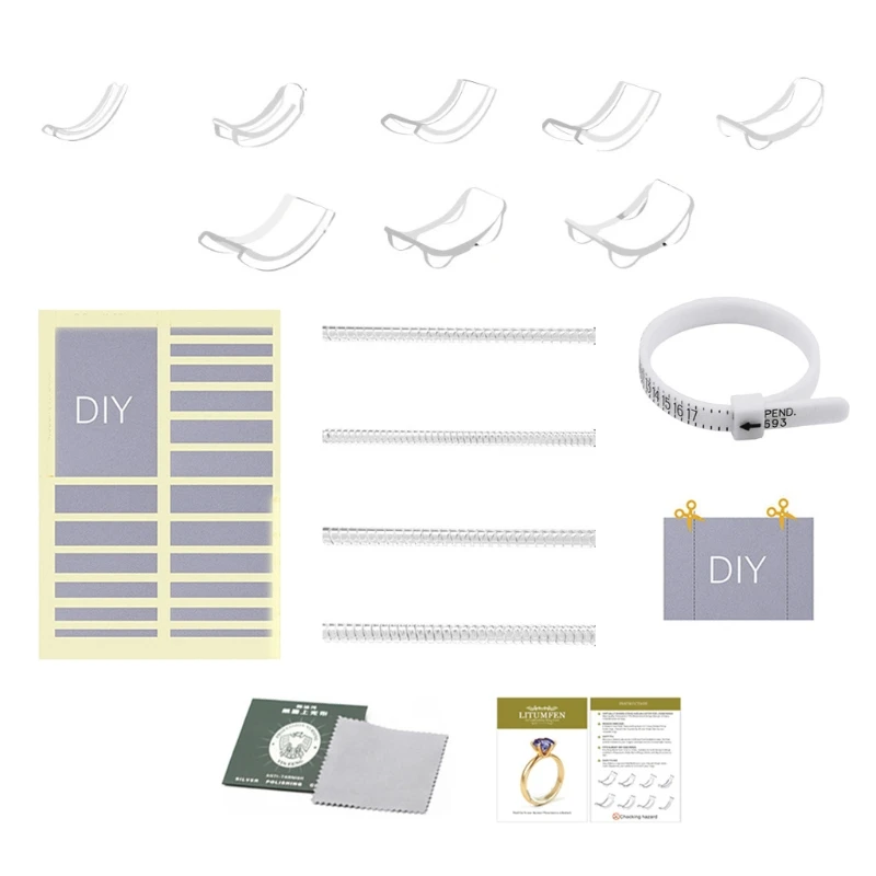 

34 Pcs/Set Silicone Invisible Clear Loose Rings Reducer Ring Sizer Guard Tightener Ring Size Adjuster Resizer Resizing
