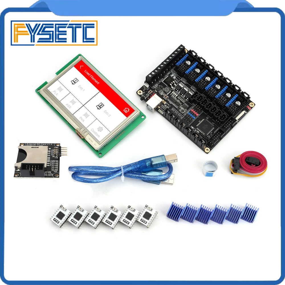 : FYSETC F6 V1.3 все в одном материнская плата + 4 3 &quotсенсорный экран Экран с SD Card Reader 6 шт.