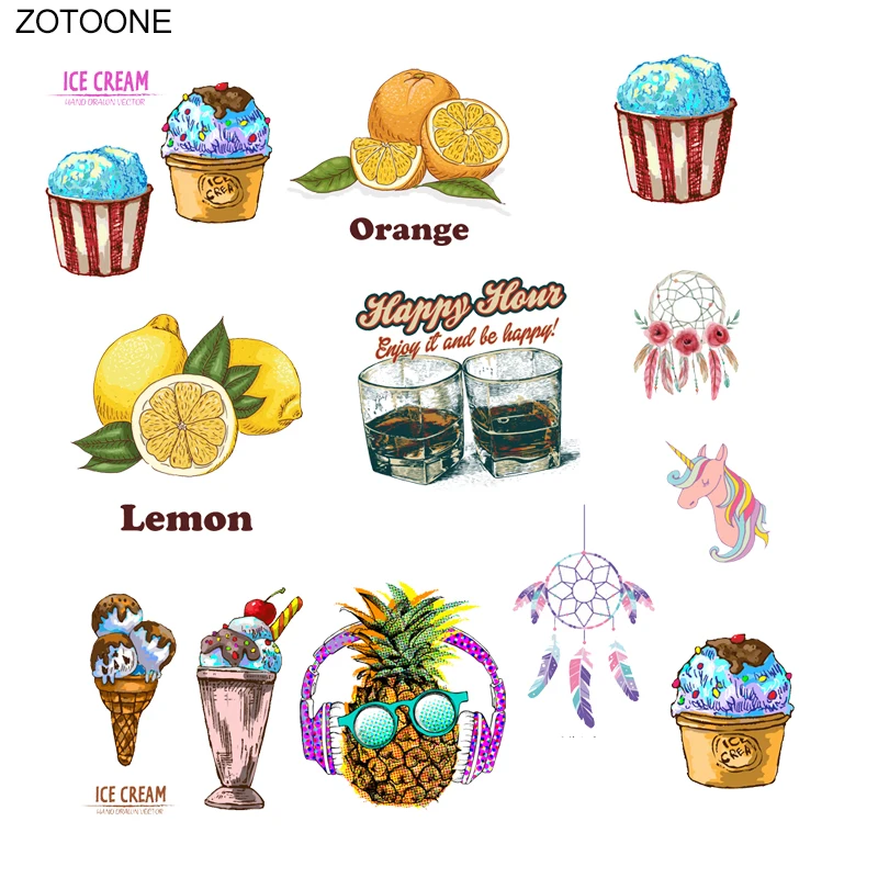 Нашивки ZOTOONE с изображением лимона и ананаса наклейки Ловец снов термоклейкие