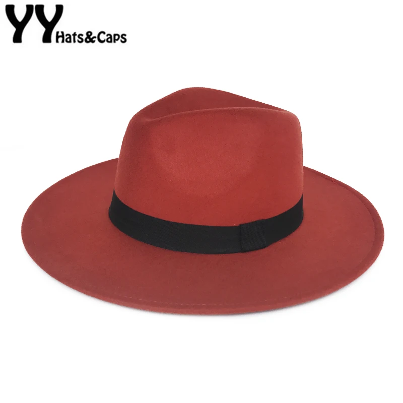 Элегантная шерстяная шляпа федора оранжевого цвета для женщин осенняя винтажная