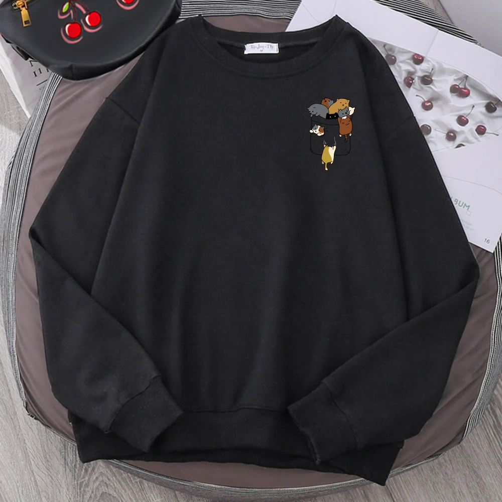 

Cartoon Cat Dog Full Pockets Sweatshirts Men Warm Pullovers Men Autumn Fashion Hoodie Sweatshirt Loose Harajuku Streetwear