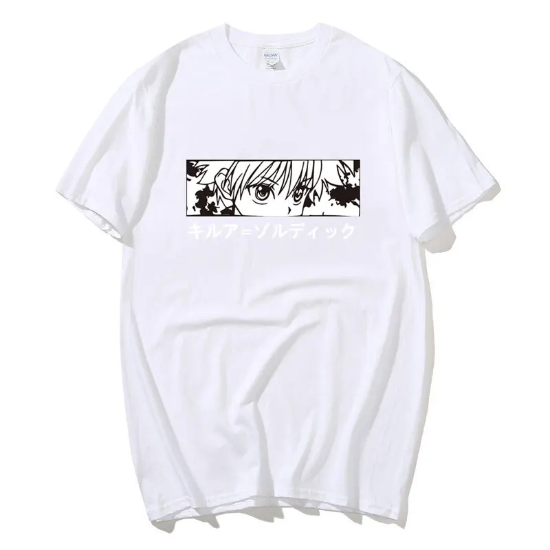 

Hunter X Hunter Anime Mens T Shirt Tops Tees Killua Zoldyck Devil Eye Teeshirt Tops Short Sleeve Casual Men Tshirt Clothes Male