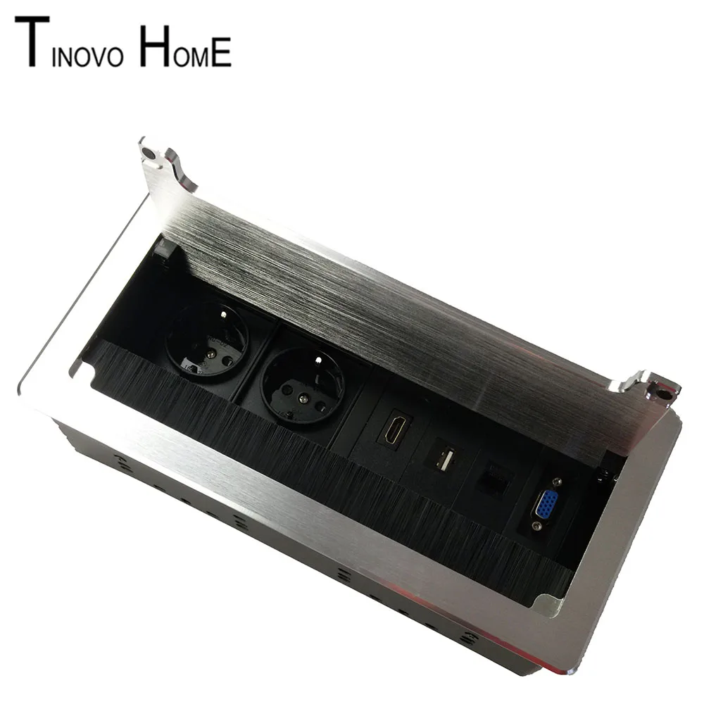 Настольная розетка для офисных конференций/2 розетки европейского стандарта