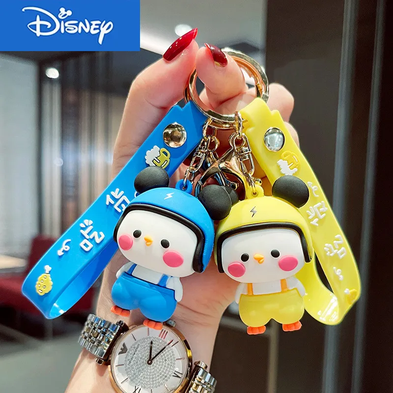 

Cute Duckling Keychain Cartoon Creative Eat Goods Doll Keyring Ornaments Fashion Girls Car Key Chain Bag Accessories