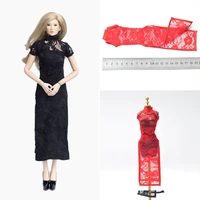 16 scale sexy lace cheongsam women high fork cheongsam girl clothes accessory model for 12 inches action figure