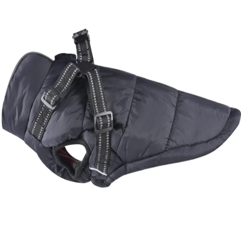 

Большая куртка для собак с ремнем, зимняя теплая одежда для собак для Лабрадора, водонепроницаемая куртка для больших собак, одежда для чихуахуа, французского бульдога