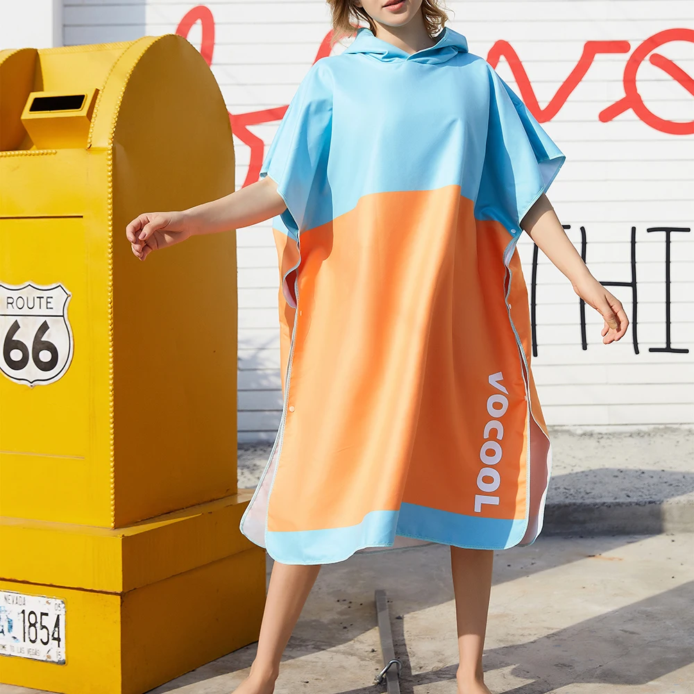 

SHUJIN Couple Waterproof Bathrobe Short Sleeve Oversize Hoody Sleep Robes Men Women Hooded Loose Beach Bath Towels Poncho
