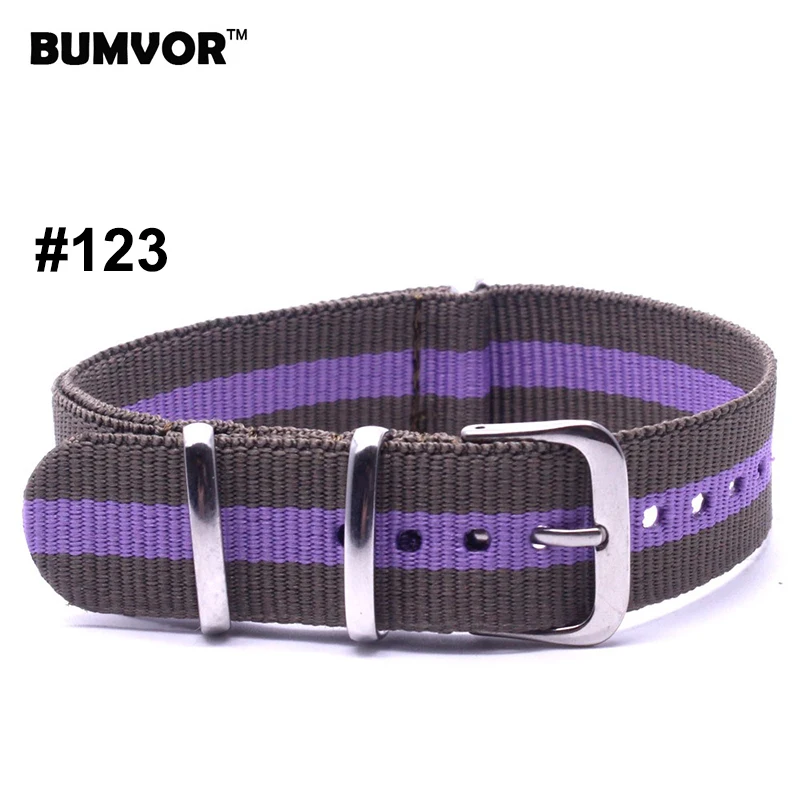 Ремешок мужской спортивный в стиле милитари Ширина 20 мм полоску нейлоновый