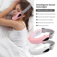 facial lifting massager led photon therapy face tighten slimmer tools ems vibration v face shaping massage reduce double chin