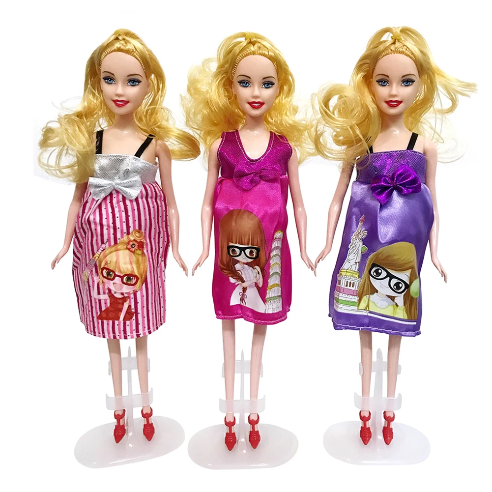 

Colorful Pregnant Doll Mom Doll with a Baby Doll in Her Tummy for Girls Early Education Parent Child Interaction