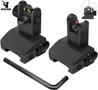 iron sights fiber optics flip up front and rear sights with visible red and green dots fit picatinny weaver rails