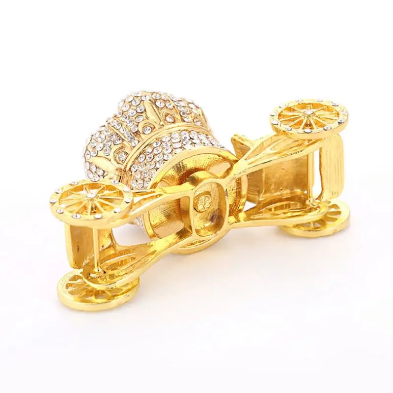 Золотая откидная карета коробка безделушка ручная роспись узоры